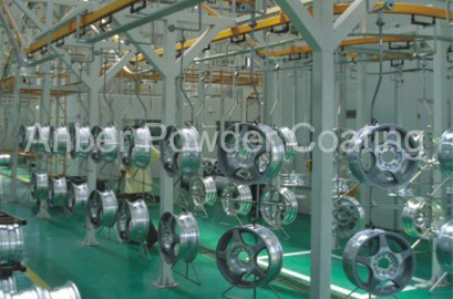 Aluminium wheel powder painting line